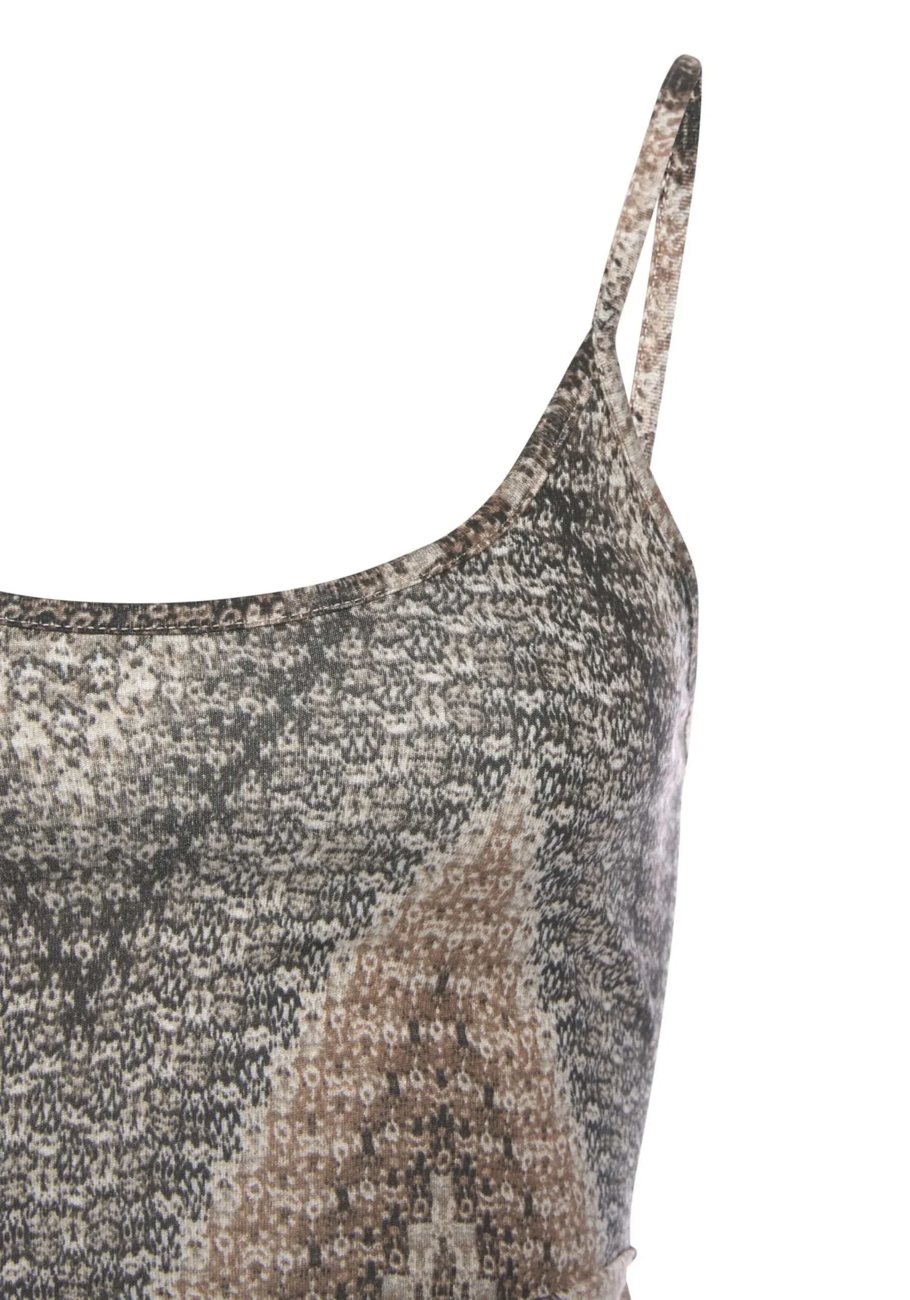 Strandkleider|Kleider|LASCANA Midikleid schwarz-braun-cremebedruckt