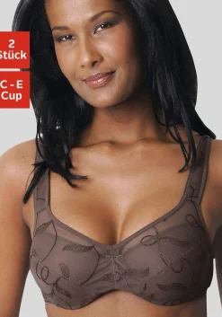 Bhs|petite fleur Minimizer-BH mocha-mousse+weiß