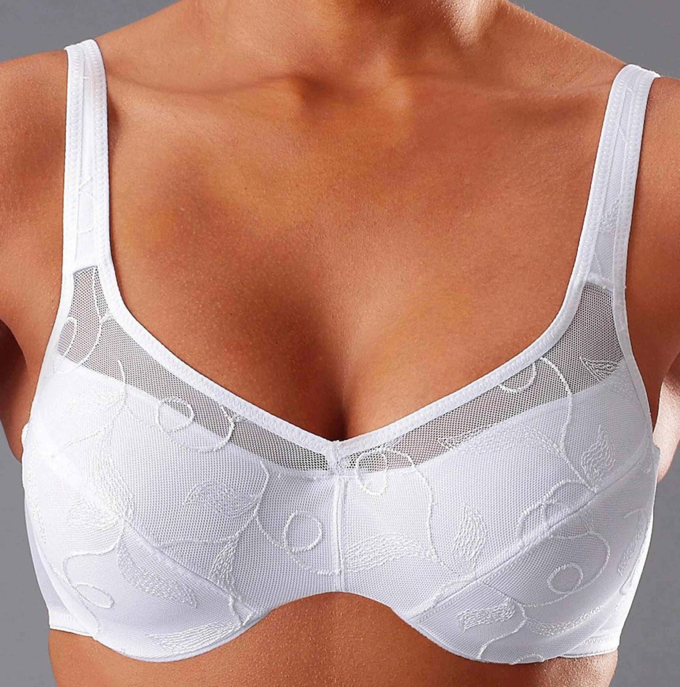 Bhs|petite fleur Minimizer-BH mocha-mousse+weiß