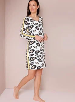 Nachtwäsche|CREATION L PREMIUM Modal-Sleepshirt ecru-schwarz-bedruckt