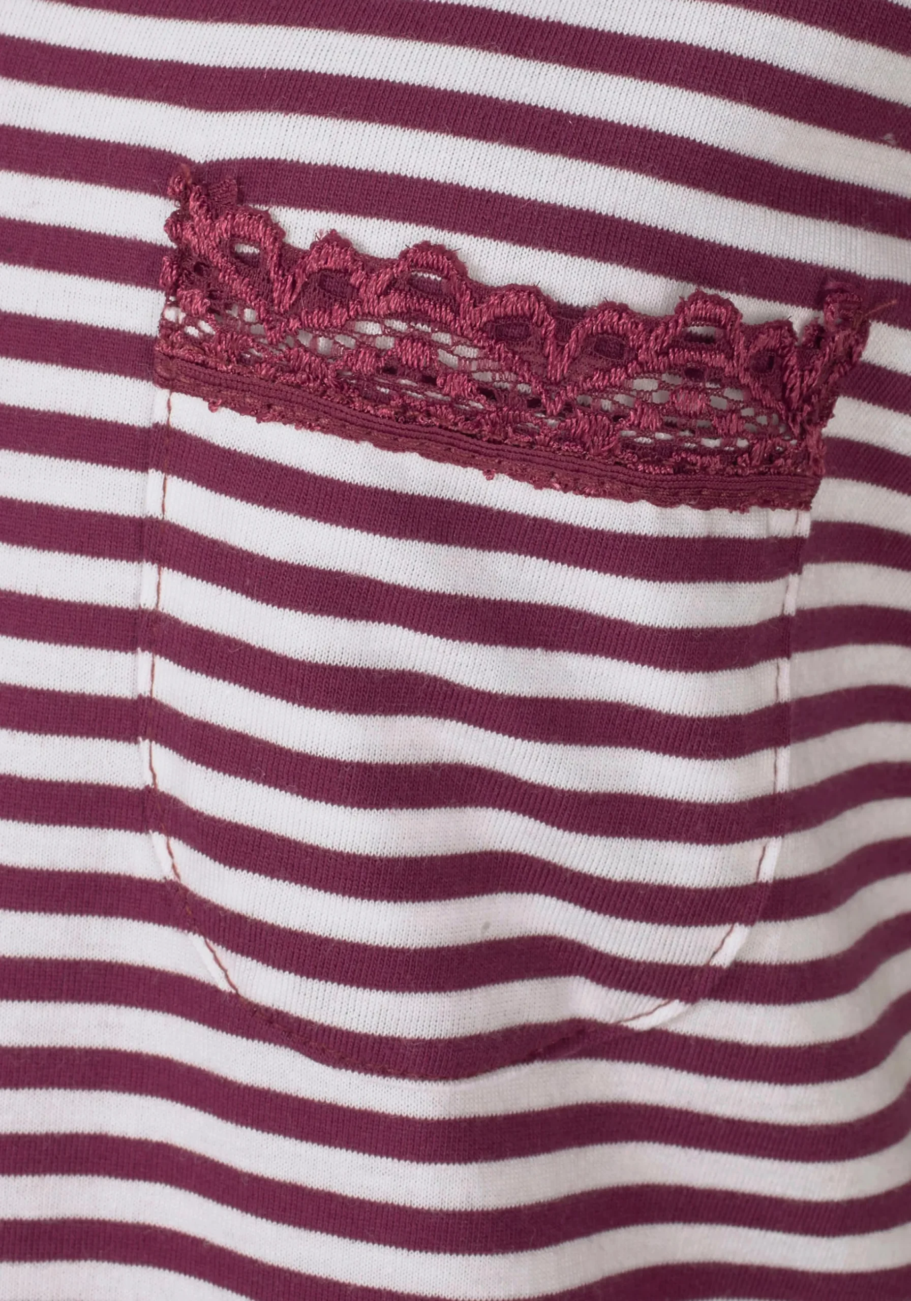 Nachtwäsche|H.I.S Nachthemd bordeaux-gestreift