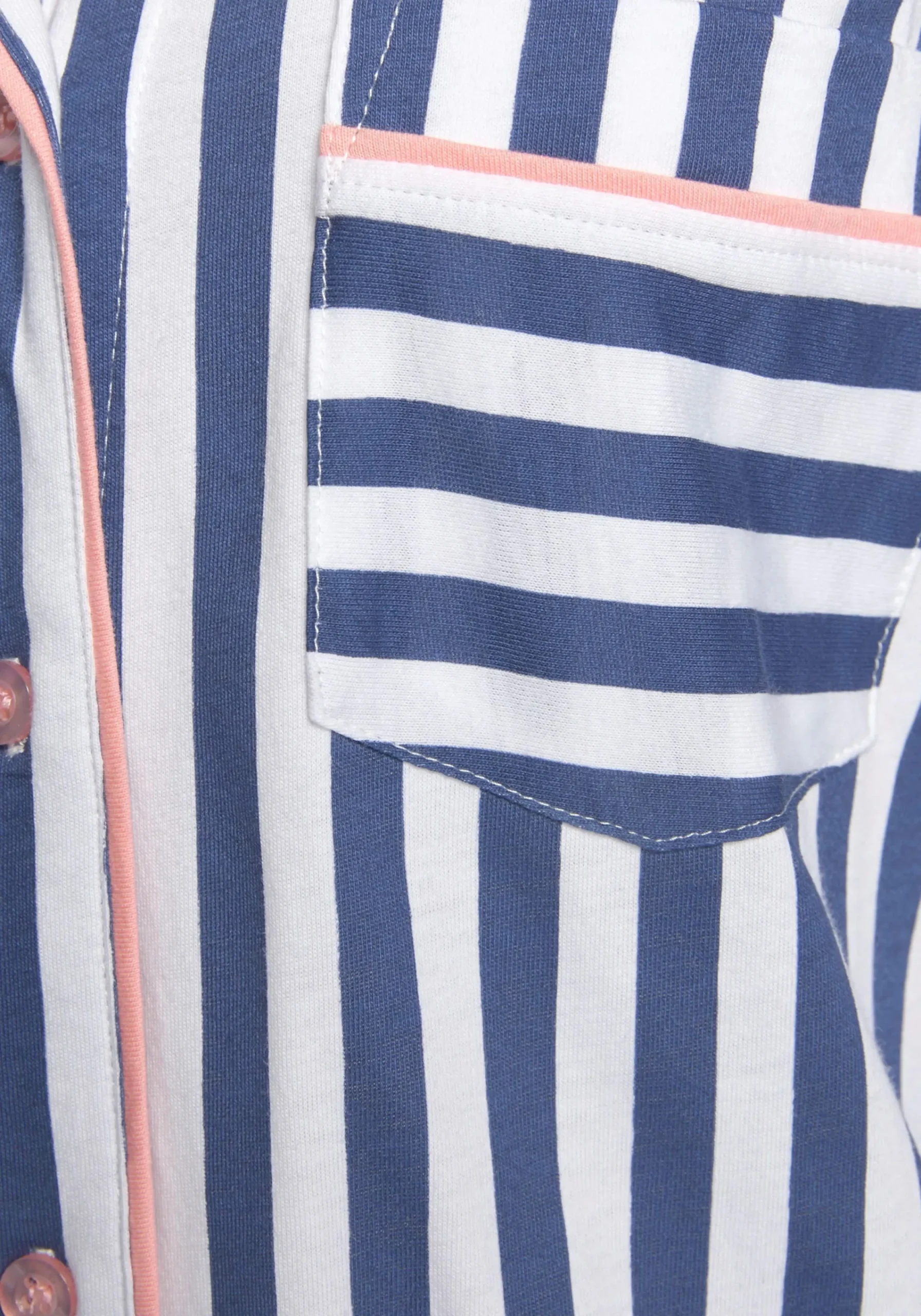 Nachtwäsche|H.I.S Nachthemd blau-weiß-peach