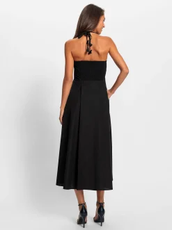 Abendkleider|Kleider|heine Neckholderkleid mit Blütenapplikation schwarz