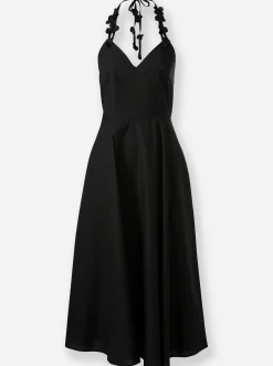 Abendkleider|Kleider|heine Neckholderkleid mit Blütenapplikation schwarz