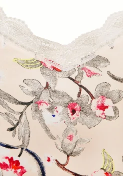 Nachtwäsche|s.Oliver Negligé rosa-geblümt