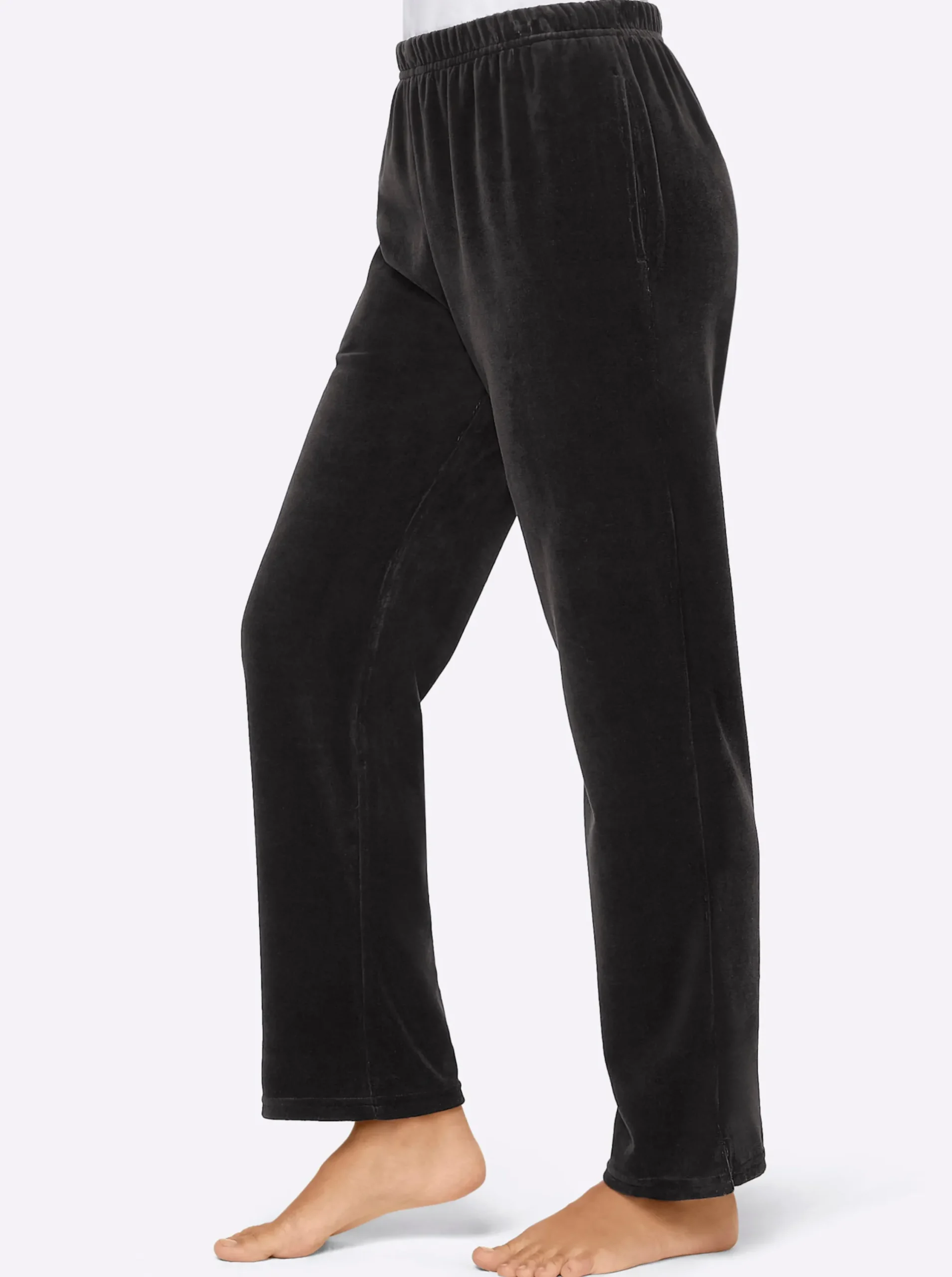 Homewear|feel good Nickihose mit Schlitz am Bein anthrazit