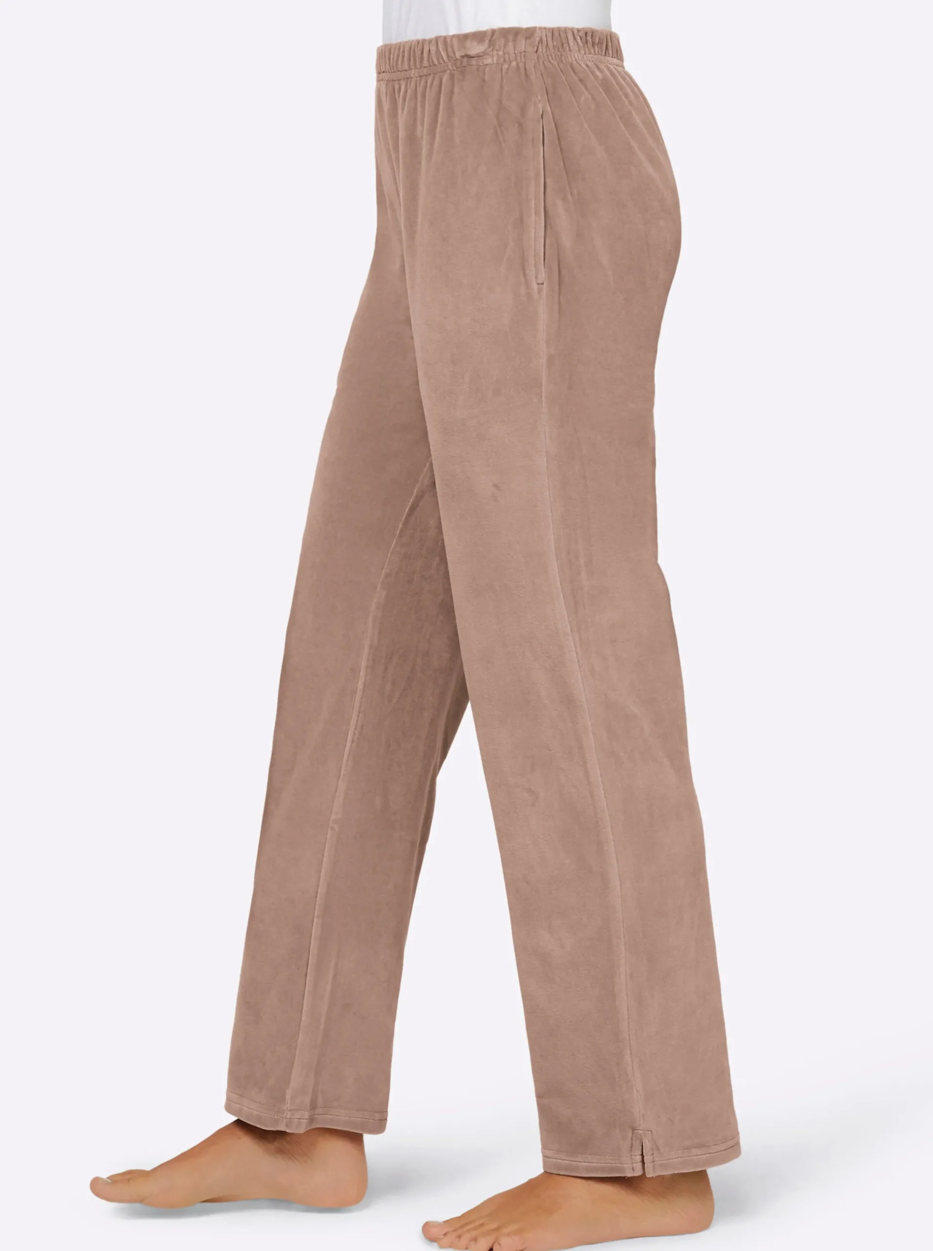 Homewear|Homewear|feel good Nickihose mit Schlitz am Bein beige