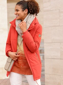Jacken| Outdoorjacke mit abnehmbarer Kapuze und Jersey-Bündchen terra