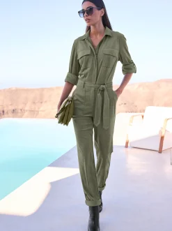 Overalls|heine Overall in Veloursleder-Optik khaki
