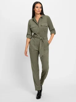 Overalls|heine Overall in Veloursleder-Optik khaki