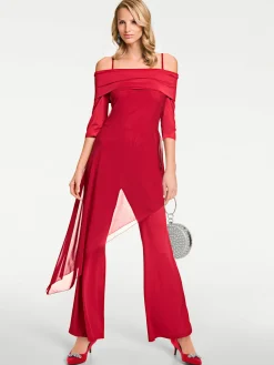Overalls|heine Overall mit Carmen-Ausschnitt rot