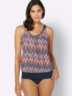Tankinis|feel good Oversized-Tankini-Top marine-bunt-bedruckt