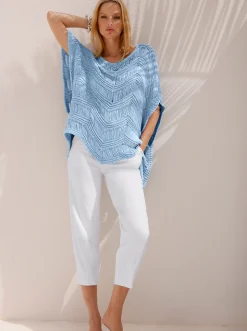 Pullover|heine Oversize-Pullover mit Glanzgarn eisblau