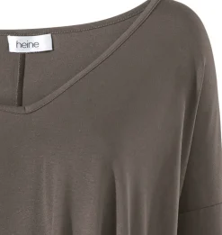 Strandmode|heine Oversize-Shirt mit Kaschier-Effekt taupe