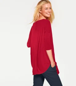 Strandmode|Shirts|heine Oversize-Shirt mit Kaschier-Effekt rot