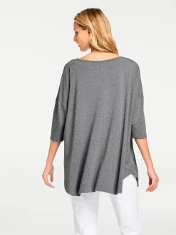 Basics|Shirts|heine Oversize-Shirt mit Kaschier-Effekt grau-melange