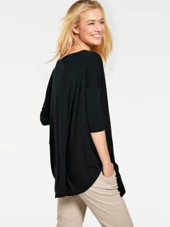 Strandmode|Shirts|heine Oversize-Shirt mit Kaschier-Effekt schwarz