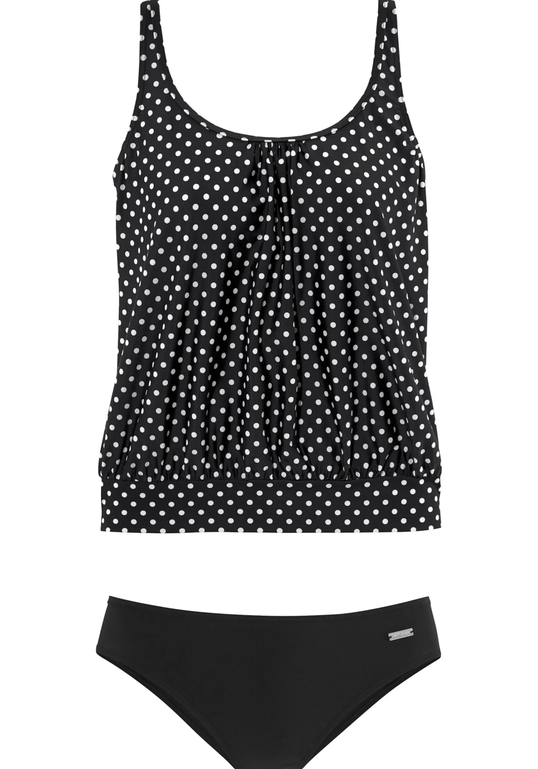 Tankinis|LASCANA Oversize-Tankini schwarz-weiß