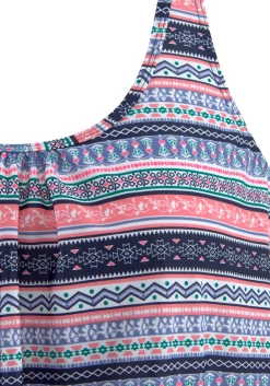 Tankinis|s.Oliver Oversize-Tankini blau-rosa-bedruckt