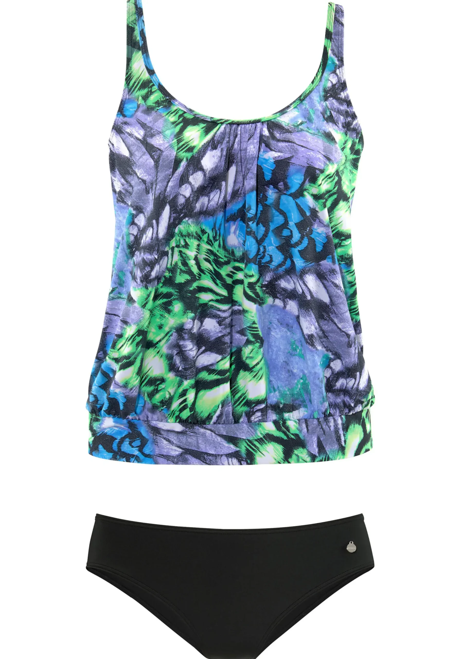 Tankinis|LASCANA Oversize-Tankini schwarz-grün