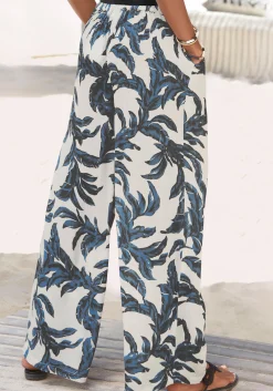 Strandmode|Hosen|s.Oliver Palazzohose sand-schwarzbedruckt