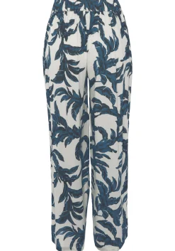 Strandmode|Hosen|s.Oliver Palazzohose sand-schwarzbedruckt