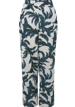 Strandmode|Hosen|s.Oliver Palazzohose sand-schwarzbedruckt