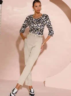 Hosen| Palazzohose beige
