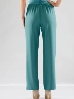 Hosen| Palazzohose mit Bindegürtel türkis