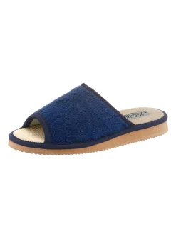 Hausschuhe| Pantoffel weiß+marine
