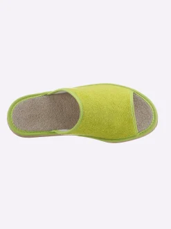 Hausschuhe| Pantoffel pistazie+marine