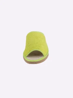 Hausschuhe| Pantoffel pistazie+marine