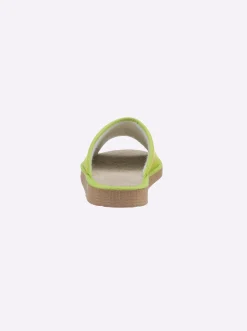 Hausschuhe| Pantoffel pistazie+marine