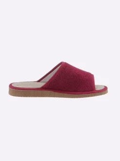 Hausschuhe| Pantoffel bordeaux+marine