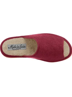 Hausschuhe| Pantoffel bordeaux+marine