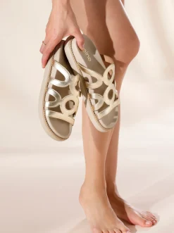 Pantoletten|heine Pantolette goldfarben