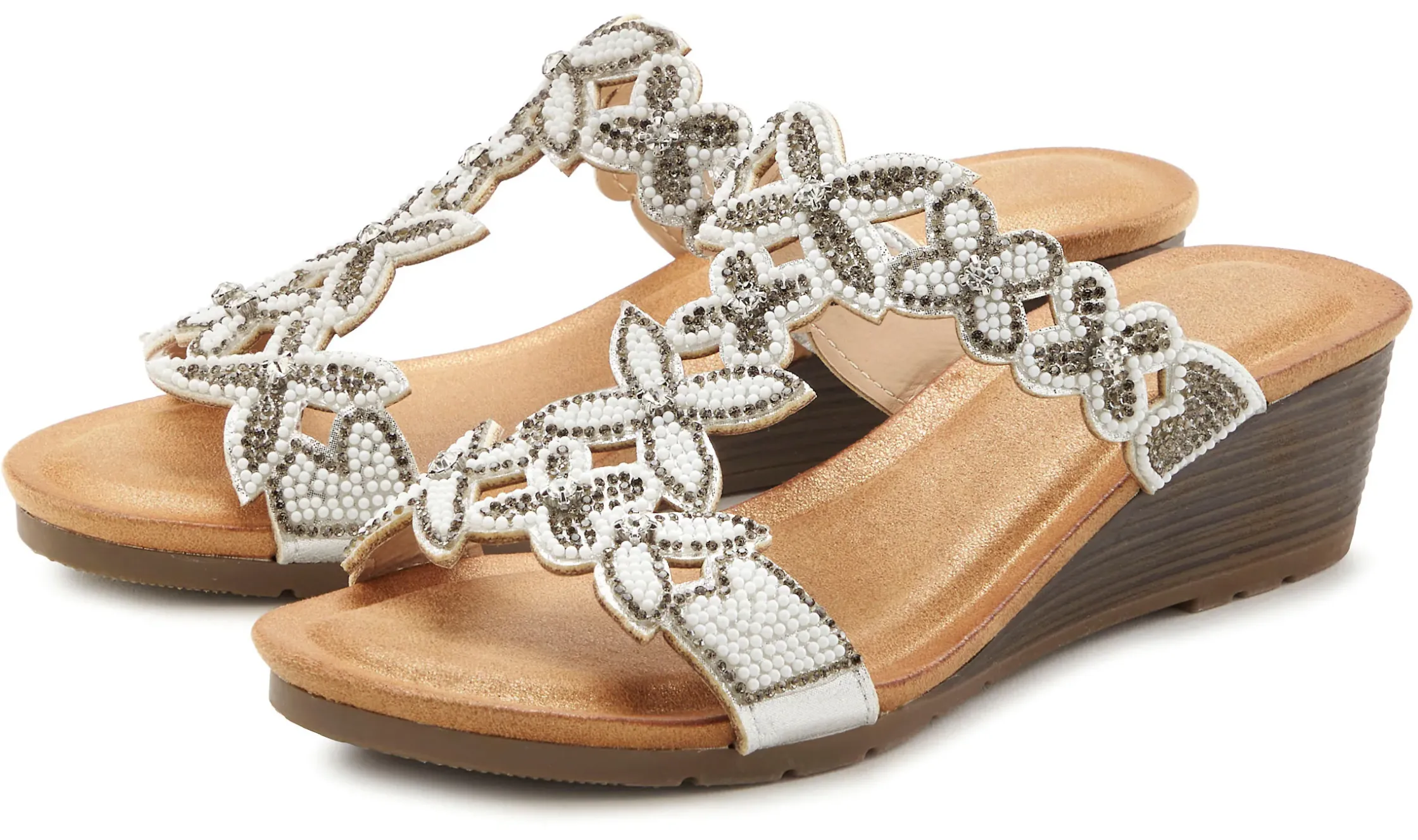 Pantoletten|Vivance Pantolette weiß