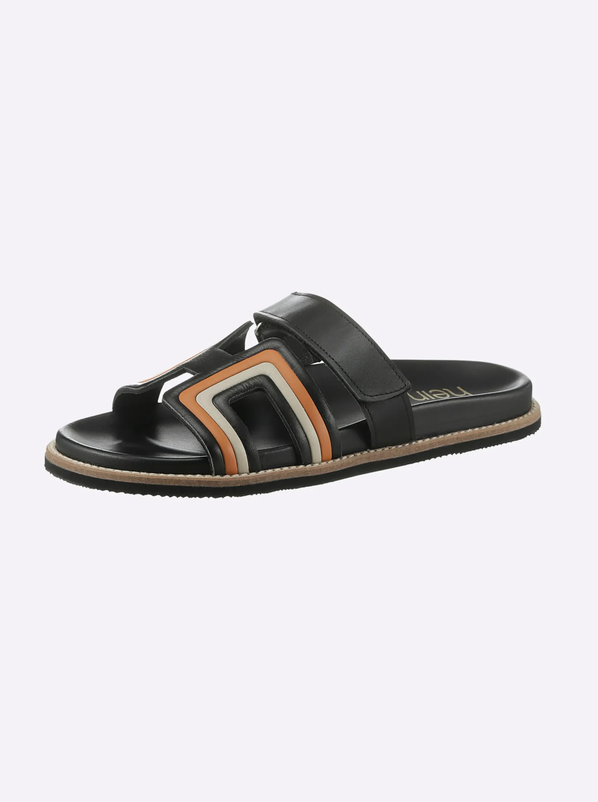 Pantoletten|heine Pantolette schwarz-orange