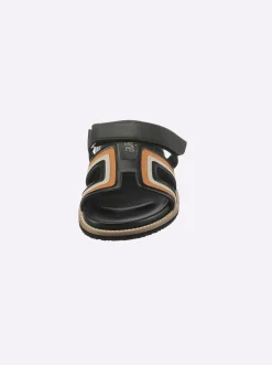 Pantoletten|heine Pantolette schwarz-orange