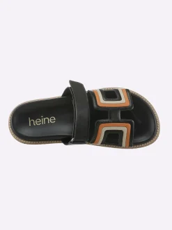 Pantoletten|heine Pantolette schwarz-orange