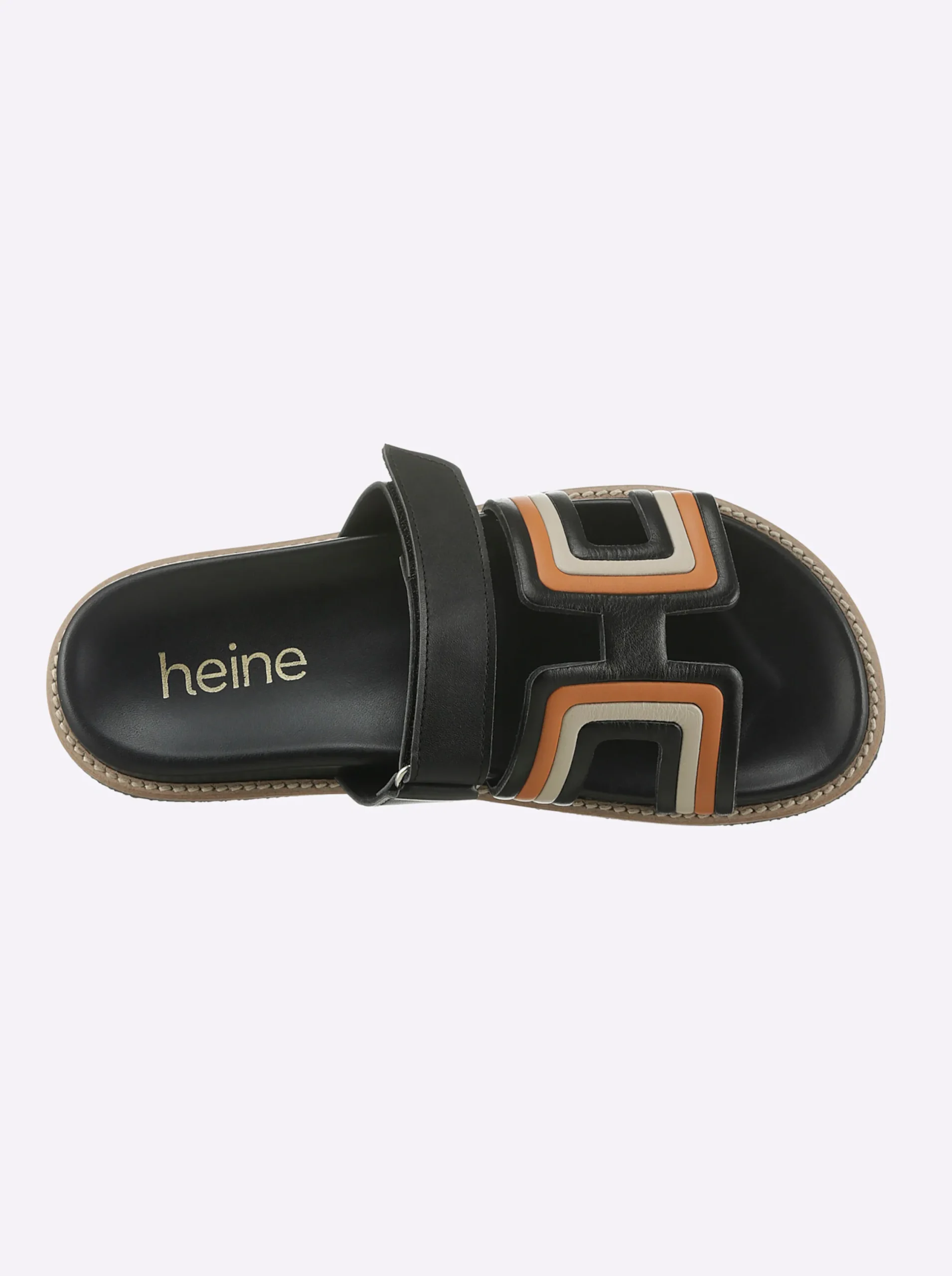 Pantoletten|heine Pantolette schwarz-orange