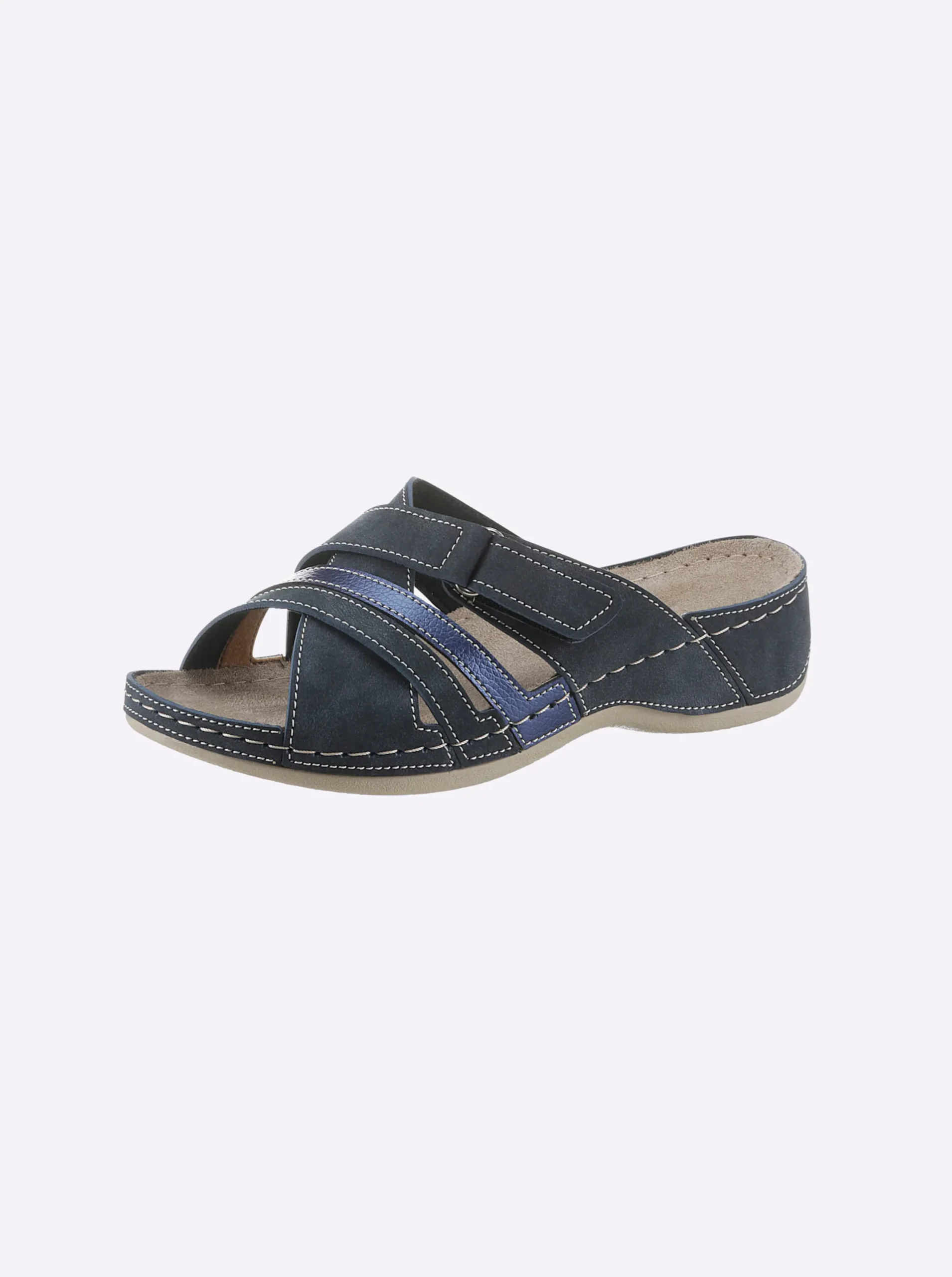 Pantoletten|airsoft modern+ Pantolette in komfortabler Weite H marine