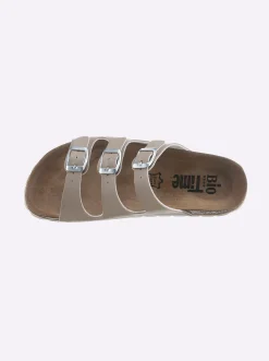 Pantoletten|Bio Time Pantolette in schlanker Weite F taupe