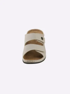 Pantoletten|Franken Schuhe Pantolette mit 2 Klettverschlüssen am Rist sand
