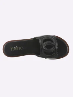 Pantoletten|heine Pantolette mit Cut-Out-Muster schwarz