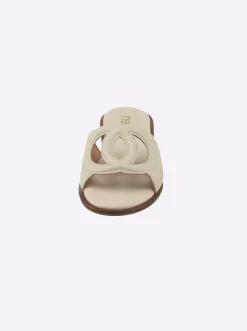Pantoletten|heine Pantolette mit Cut-Out-Muster creme