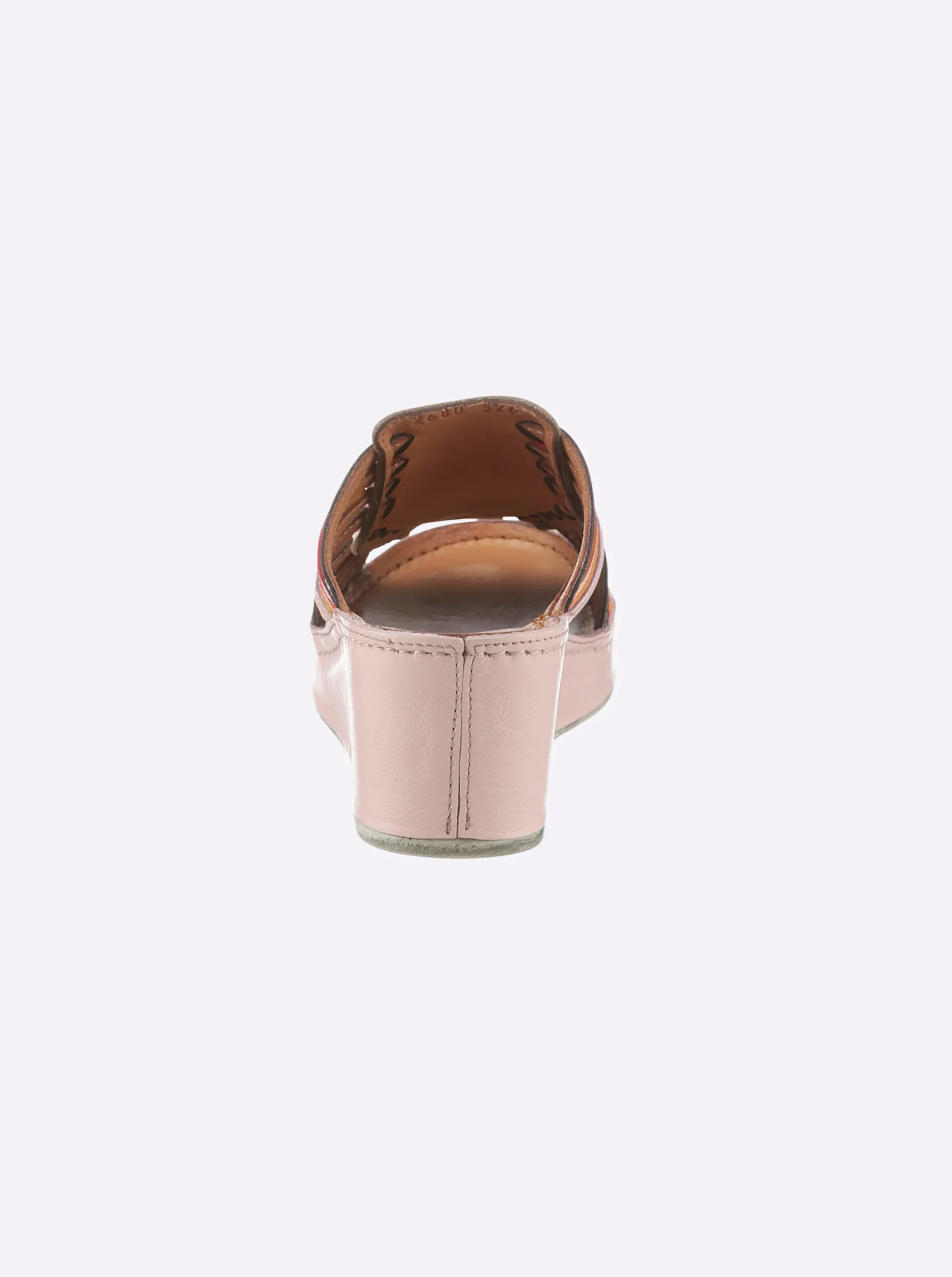 Pantoletten|Gemini Pantolette mit geflochtenem Blatt beige-rot