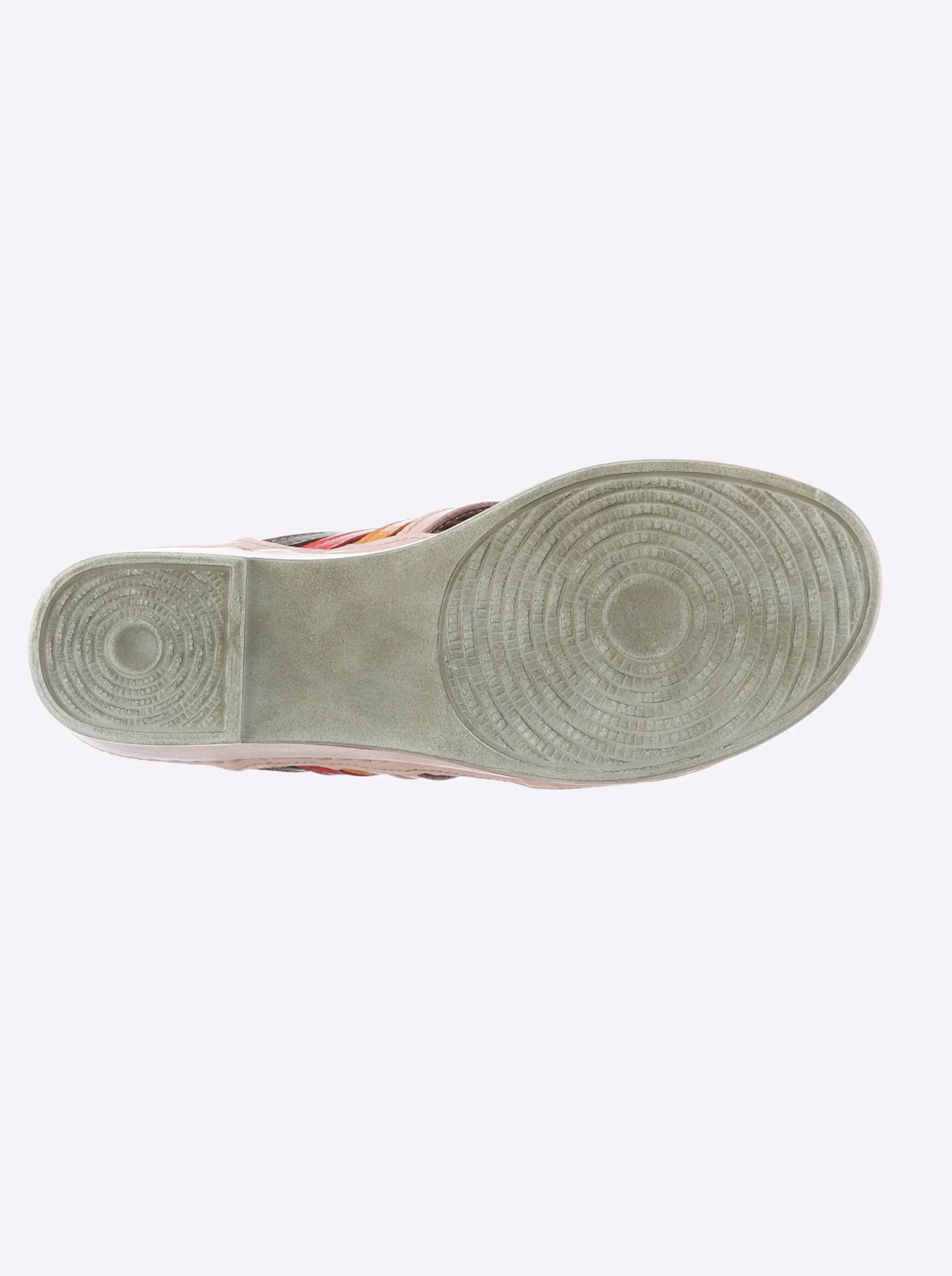Pantoletten|Gemini Pantolette mit geflochtenem Blatt beige-rot