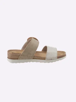 Pantoletten|Fischer Pantolette mit gepolsterter Innensohle beige