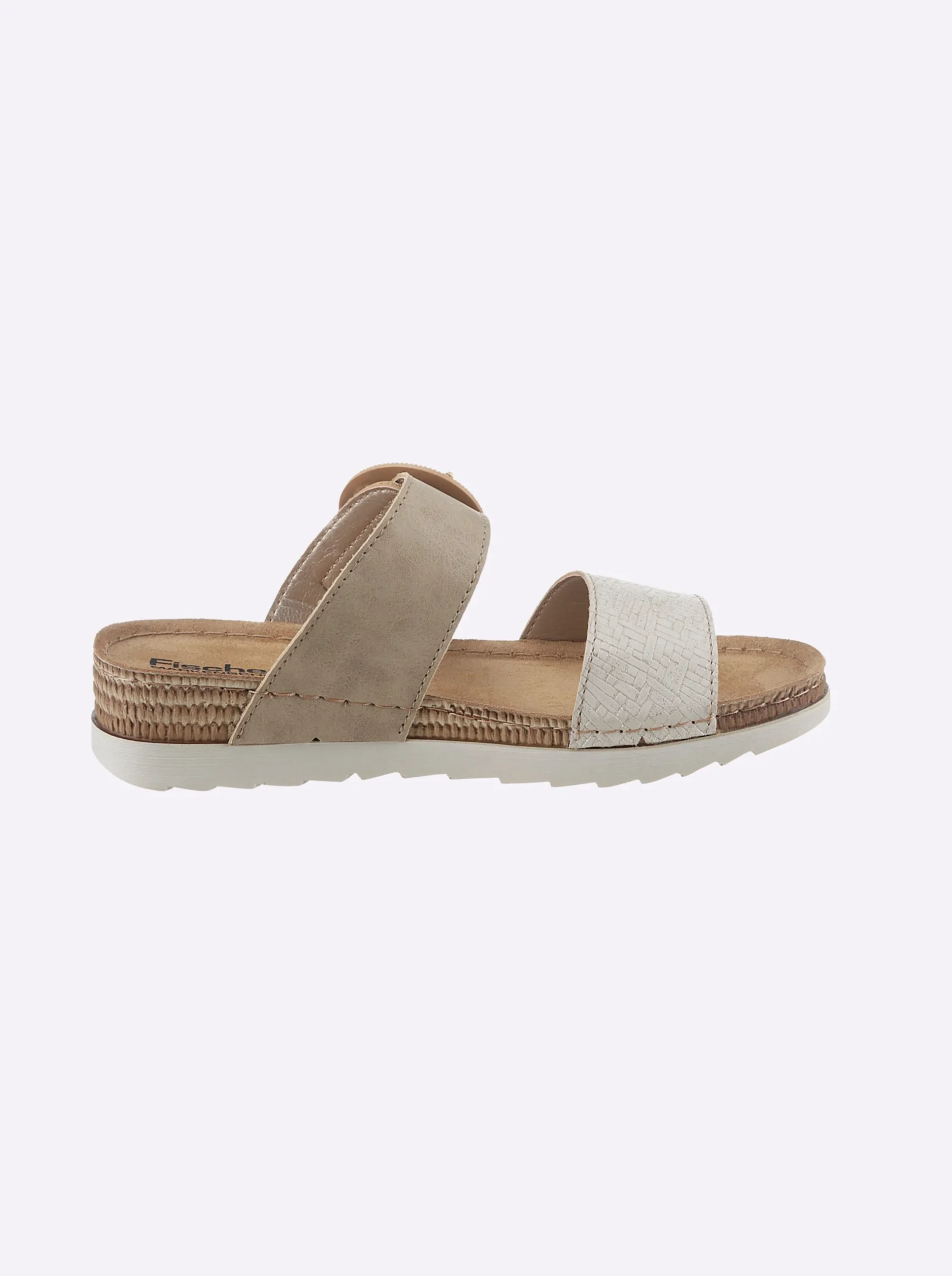 Pantoletten|Fischer Pantolette mit gepolsterter Innensohle beige